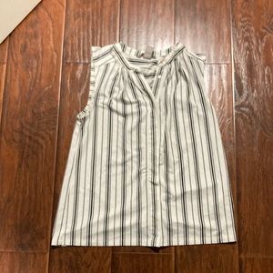 H&M white and black stripes blouse